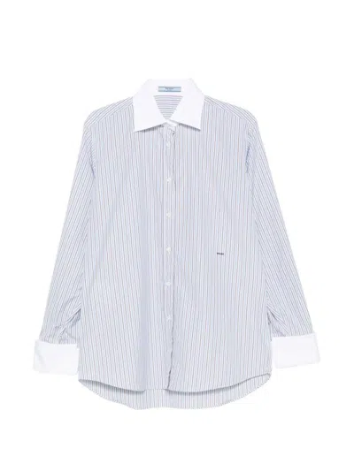 Prada Popeline Shirt In Blue