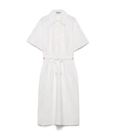 PRADA PRADA DRAWSTRING SHIRT DRESS