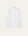 Prada Poplin Ave Cufflink Blouse In Bianco