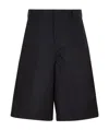 Prada Poplin Bermuda Shorts In Black