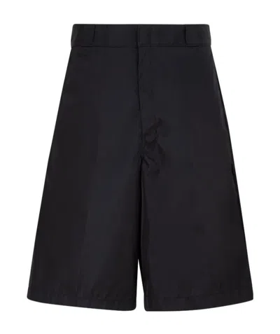 Prada Poplin Bermuda Shorts In Black