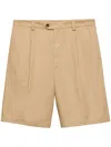 Prada Poplin Bermudas In Neutrals