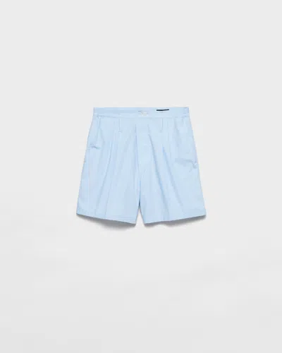 Prada Bermudas Aus Popeline In Himmelblau