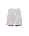 Prada Poplin Bermudas In Purple