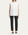 Prada Poplin Button-up Shirt In Bianco
