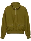 Prada Womens Green Logo-embellished Pull-on Cotton Jacket In Green