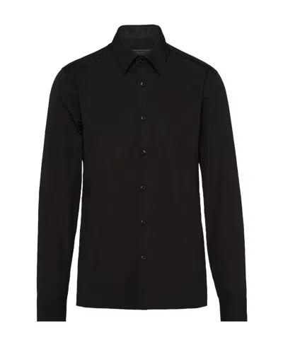 Prada Cotton Shirt In Black