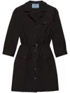 Prada Poplin Mini Dress In Black
