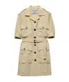 Prada Poplin Mini Dress In Neutral Color