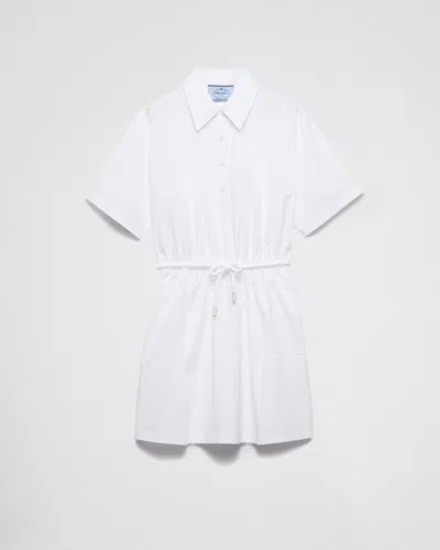 Prada Minikleid Aus Popeline In Weiss