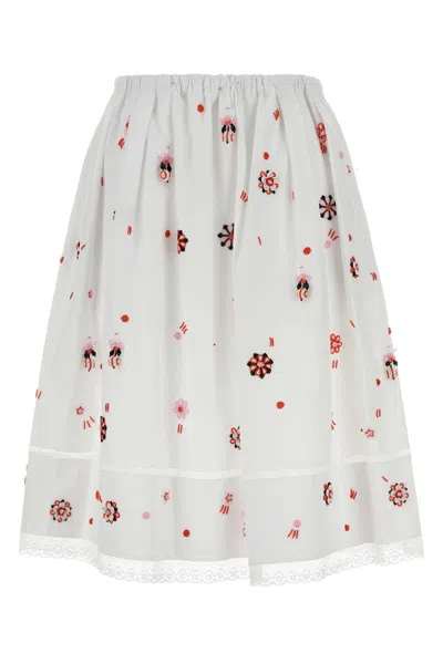 Prada Poplin Mini Skirt In White