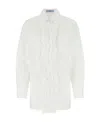 Prada Poplin Ruffled Shirt In White