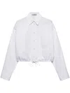 Prada Drawstring Poplin Shirt In 白色