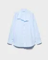 Prada Poplin Shirt In Blue