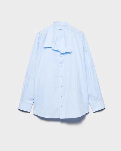 Prada Poplin Shirt In Blue