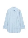 Prada Poplin Shirt In Blue