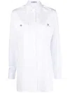 Prada Crystal-button White Cotton Shirt In White