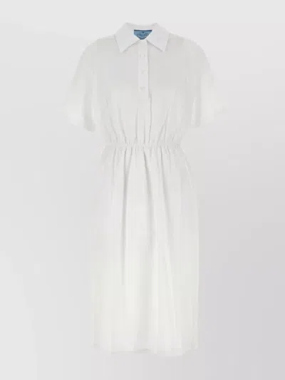 PRADA POPLIN SHIRT DRESS ELASTICATED WAIST