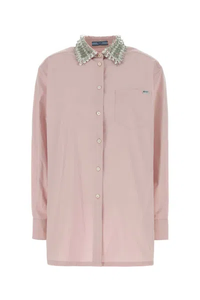 Prada Poplin Shirt In Pink