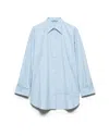 Prada Poplin Shirt In Sky Blue