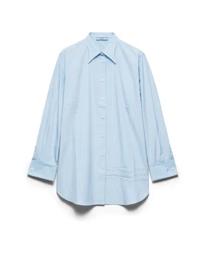 Prada Poplin Shirt In Sky Blue