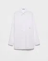 Prada Womens White Logo-embroidered Cotton Poplin Shirt In White