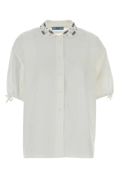 Prada Poplin Shirt In White