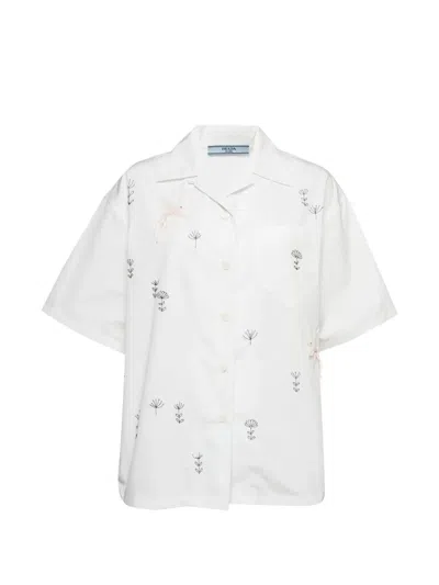 Pre-owned Prada Poplin Shirt In White
