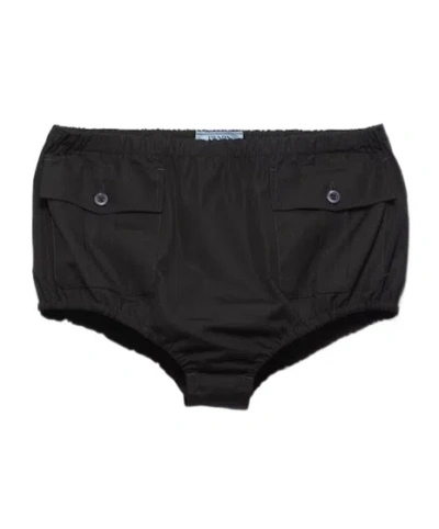 Prada Poplin Shorts In Black