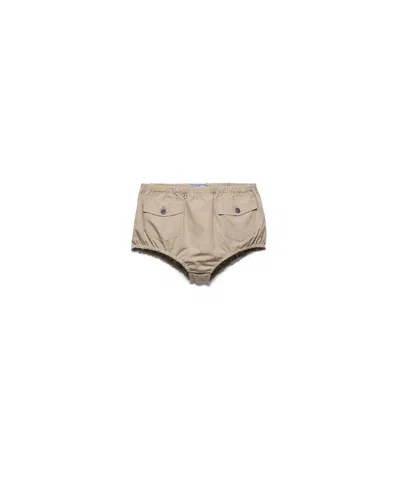 Prada Shorts Aus Popeline In Brown