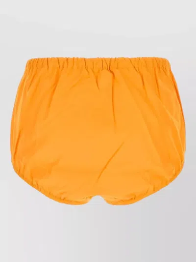 Prada Poplin Shorts Buttoned Pockets Front In Orange