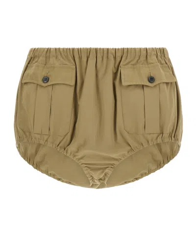 Prada Cotton Shorts In Neutral