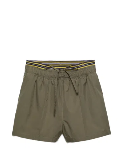 Prada Poplin Shorts In Green