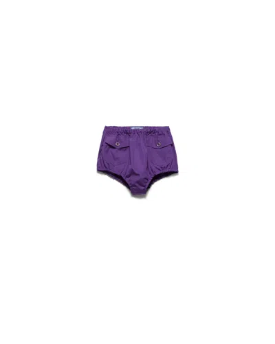 Prada Poplin Shorts In Purple