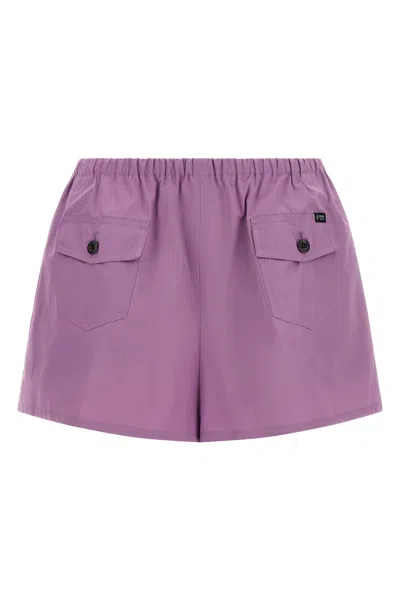 Prada Poplin Shorts In Purple