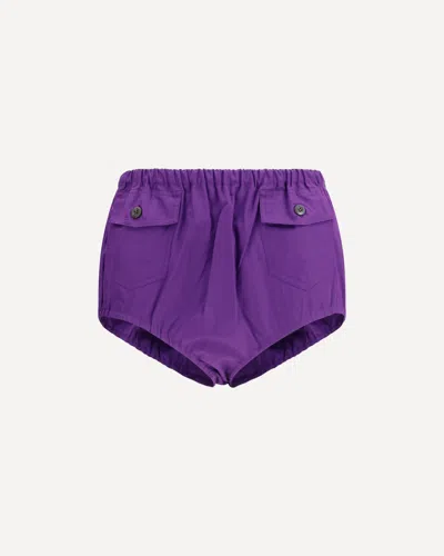 Prada Poplin Shorts In Purple