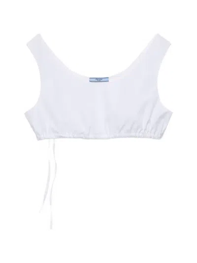 Prada Poplin Top In White