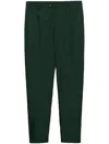 Prada Mens Green Poplin Brand-print Straight-leg Slim-fit Woven Trousers In Green