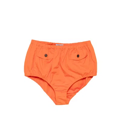 Prada Popline Pocket Shorts In Orange