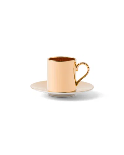 Prada Kaffeetasse Aus Porzellan – Solid Gold In Pink