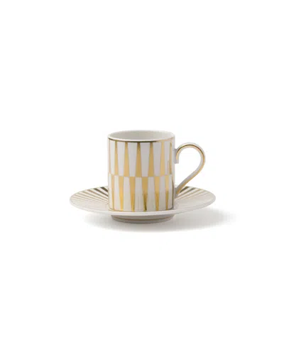 Prada Porcelain Coffee Cup - Stripes In White