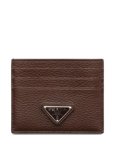 Prada Portacarte Di Credite In Brown