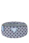 Prada Printed Logo Wallet In Blue