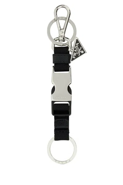 PRADA PORTACHIAVI IN TESSUTO NERO  UOMO