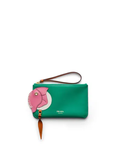 PRADA POUCH AUS LEDER MIT REISSVERSCHLUSS