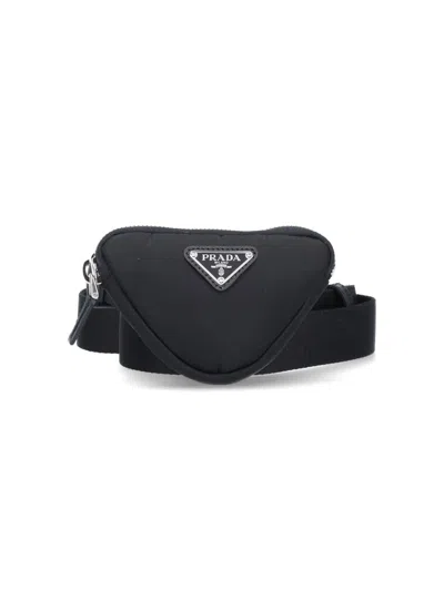 Prada Pouch Detail Belt In Black  
