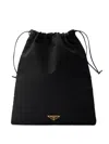 Prada Wish Re-nylon Drawstring Pouch In Black