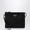 Prada Pouch Re-nylon And Saffiano In Black