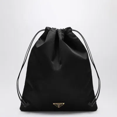 Prada Pouch Re-nylon With Logo In Black