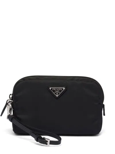 Prada Pouch Re-nylon With Zip In Black